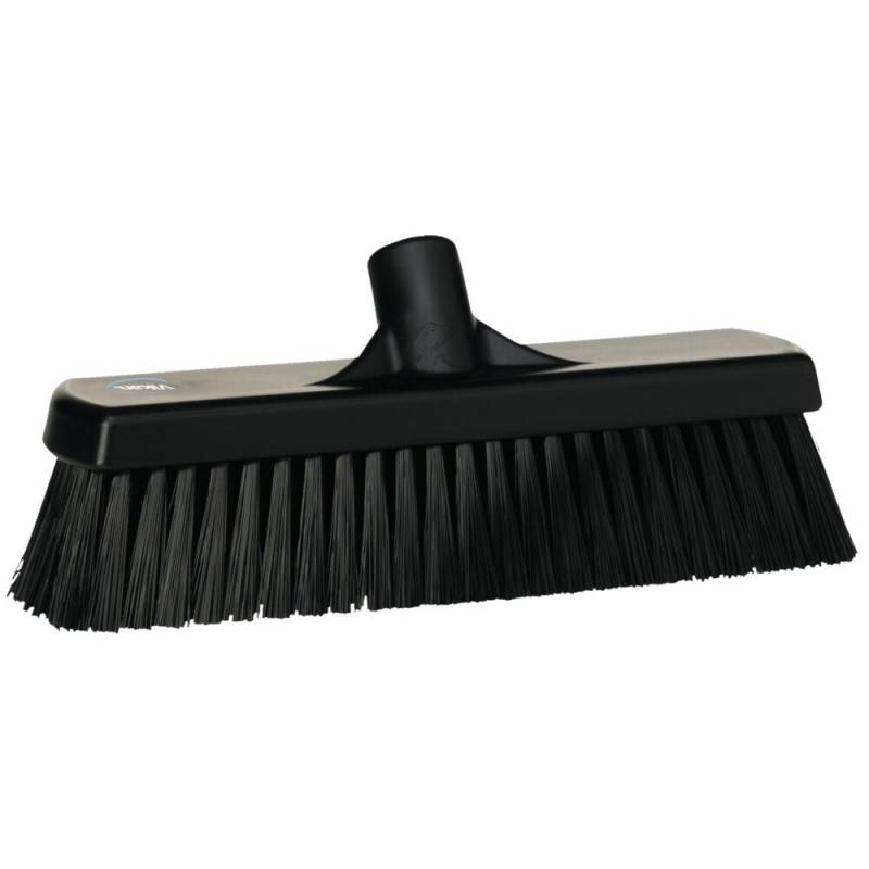 Fejekost, Vikan, sort, polyester/PP/rustfrit st&aring;l, 30 cm, medium *Denne vare tages ikke retur*