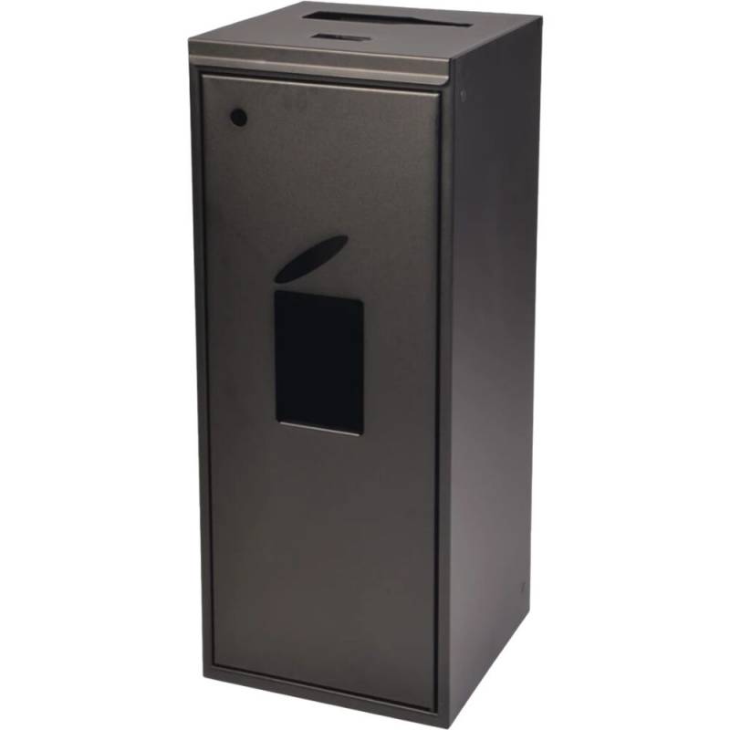Affaldsspand, Tina Trolleys, sort, pulverlakeret st&aring;l, 3-rums, 20x10x1,3 l, metal(20l), flasker(10l) og batterier(1,3l) *Denne vare tages ikke retur*