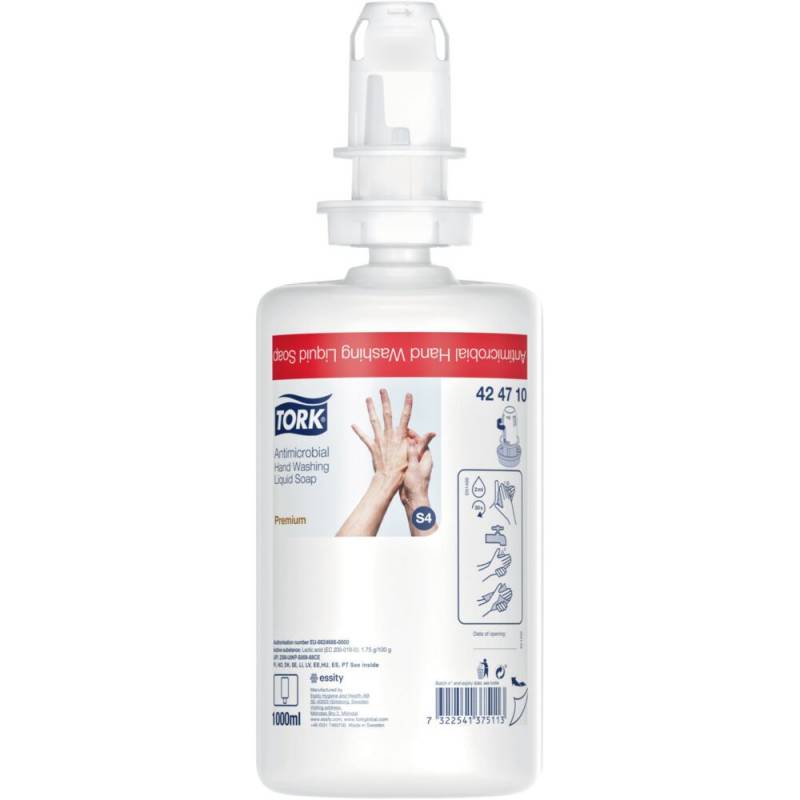 S&aelig;be, antimikrobiel, Tork S4 Premium, 1000 ml, uden farve og parfume *Denne vare tages ikke retur*