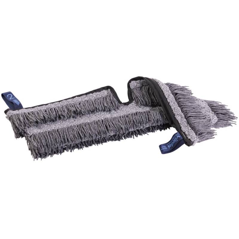 Moppe, Vileda Swep Duo r-MicroTech Pro, gr&aring;, polyester/PP, 50 cm, med lommer, 60% genanvendt plast