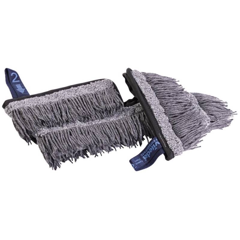 Moppe, Vileda Swep Duo r-MicroTech Pro, gr&aring;, polyester/PP, 35 cm, lommer, 60% genanvendt