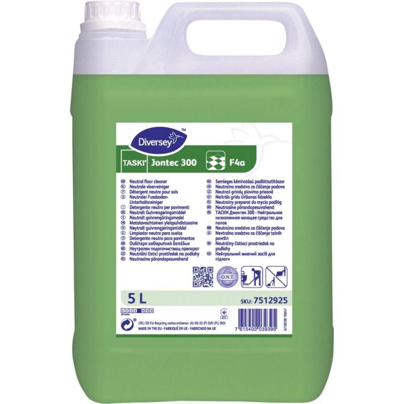 Gulvreng&oslash;ring, Diversey TASKI Jontec 300 F4a, 5 l, med farve og parfume *Denne vare tages ikke retur*