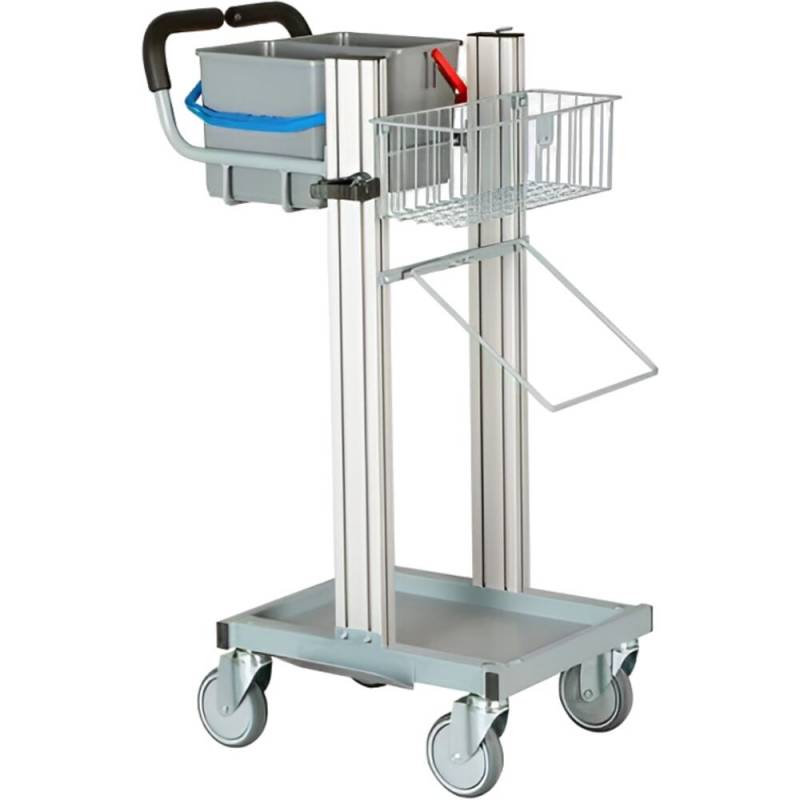 Reng&oslash;ringsvogn, Tina Trolleys Exclusive, s&oslash;lv, aluminium/st&aring;l, til mikrofibersystem, med tilbeh&oslash;r *Denne vare tages ikke retur*