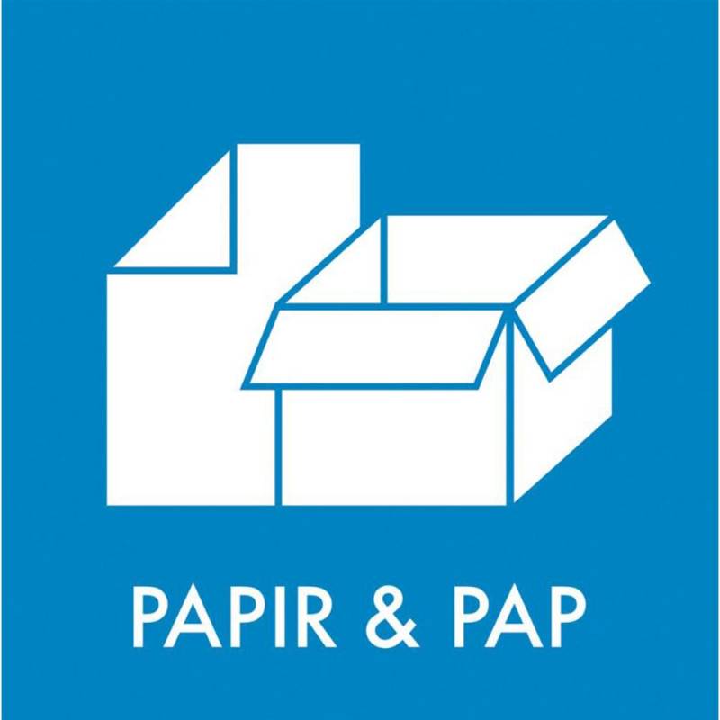 Piktogram, 6x6cm, bl&aring;, folie, til papir & pap, selvkl&aelig;bende