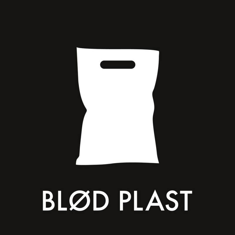 Piktogram, 12x12cm, sort, folie, til bl&oslash;d plast, selvkl&aelig;bende