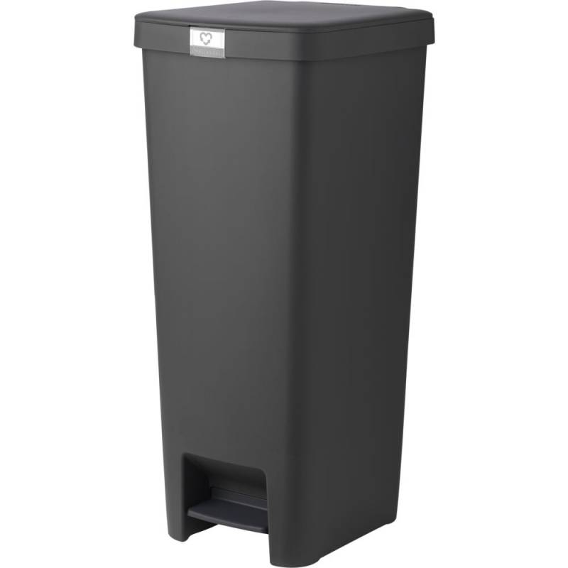 Pedalspand, Brabantia StepUp, m&oslash;rkegr&aring;, genanvendt plast, 40 l, med soft close l&aring;g *Denne vare tages ikke retur*