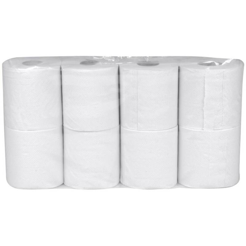Toiletpapir, neutral, 2-lags, 34,5m x 9,4cm, &Oslash;10cm, hvid, genanvendt papir