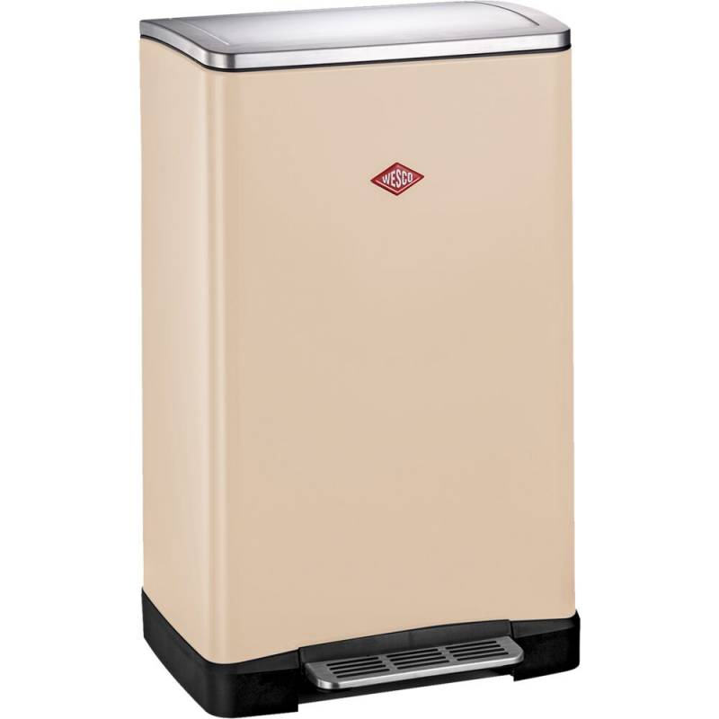 Pedalspand, Wesco Big Double Boy, mandel, 2-rums, 2x18 l, med soft close l&aring;g, til kildesortering