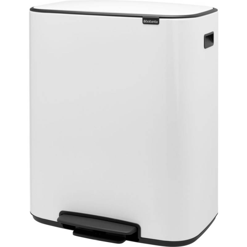 Pedalspand, Brabantia Bo, hvid, st&aring;l, 60 l, plast inderspand, og soft close l&aring;g