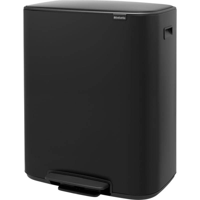 Pedalspand, Brabantia Bo, sort mat, 60 l, plast inderspand, og soft close l&aring;g