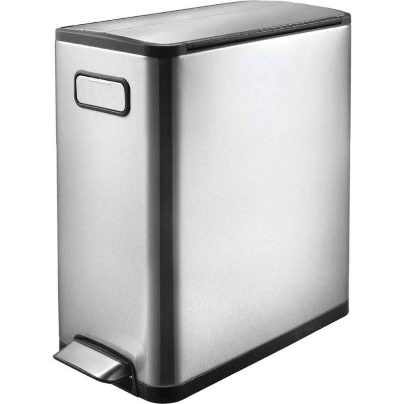 Pedalspand, EKO Ecofly, st&aring;l mat, rustfrit st&aring;l, 20 l, plast inderspand, soft close, fingeraftryksfri