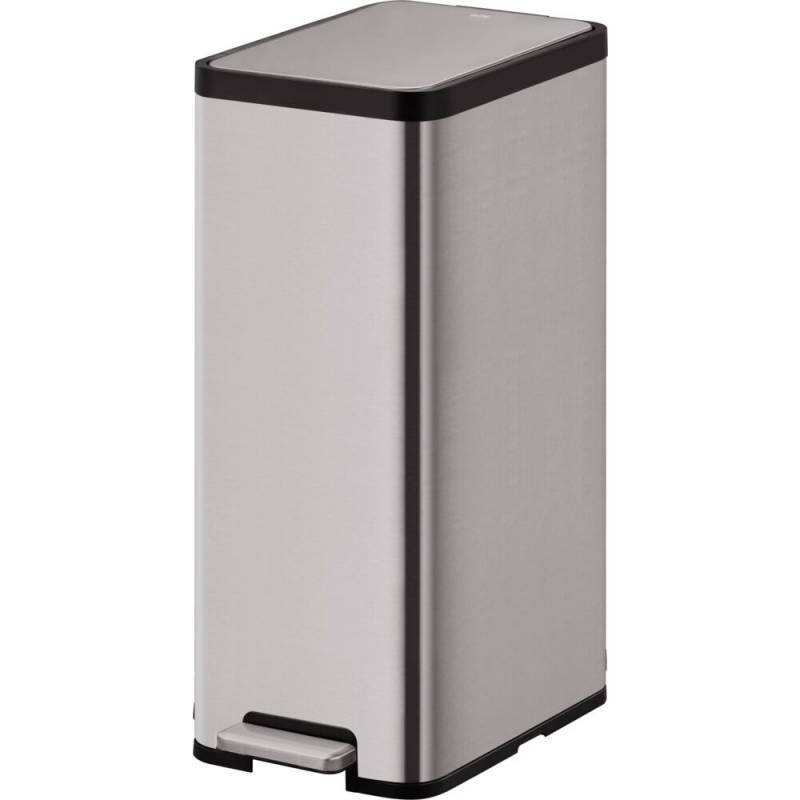 Pedalspand, EKO Ecomaid, st&aring;l mat, rustfrit st&aring;l, 45 l, plast inderspand, soft close og fingeraftryksfri