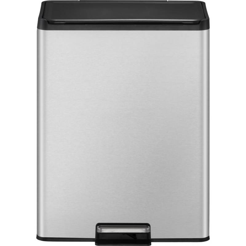 Pedalspand, EKO Essential, st&aring;l mat, rustfrit st&aring;l, 2-rums, 2x20 l, med plast inderspand og soft close, fingeraftryksfri
