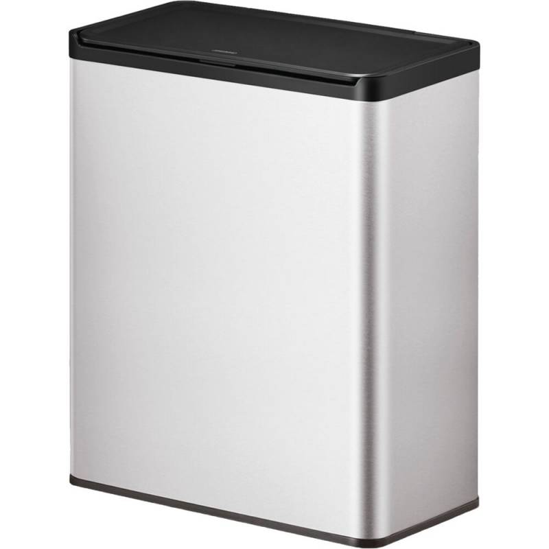 Affaldsspand, EKO Essential, st&aring;l mat, rustfrit st&aring;l, 2-rums, 2x20 l, med touch l&aring;g, plast inderspande, fingeraftryksfri