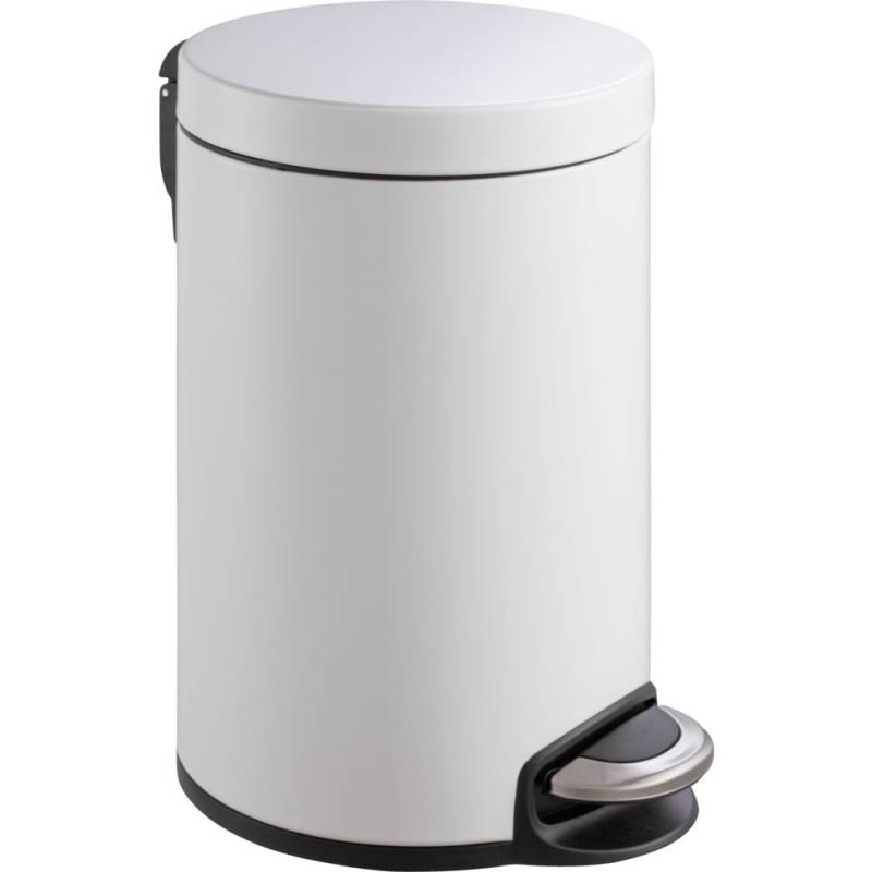 Pedalspand, EKO Serene, hvid, st&aring;l, 12 l, med plast inderspand og soft close