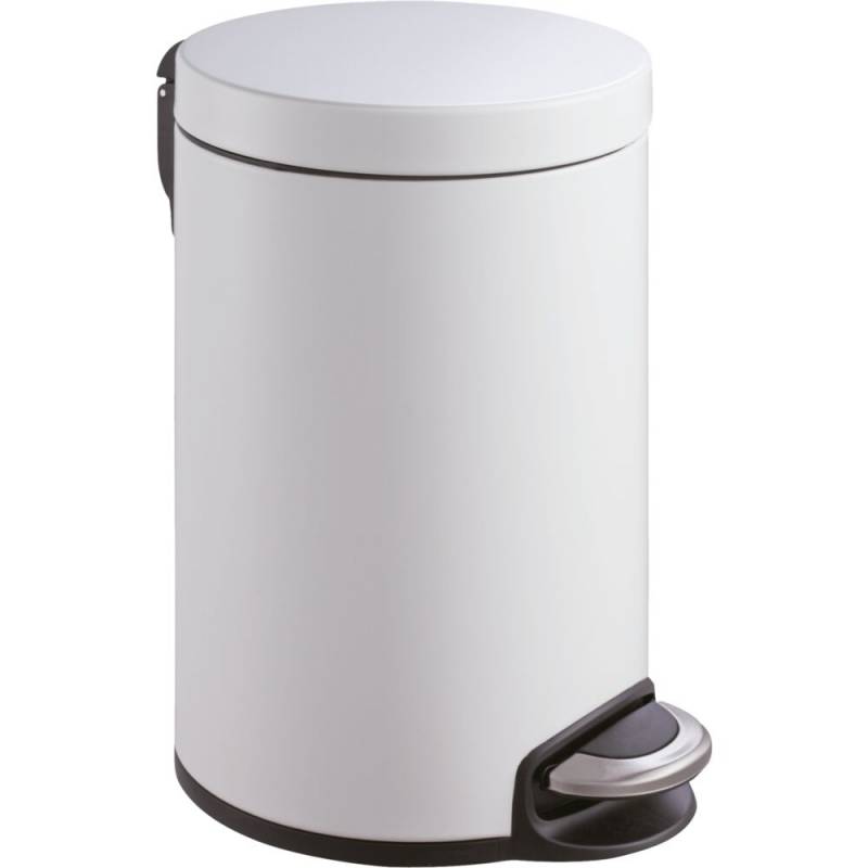 Pedalspand, EKO Serene, hvid, rustfrit st&aring;l, 20 l, med plast inderspand og soft close