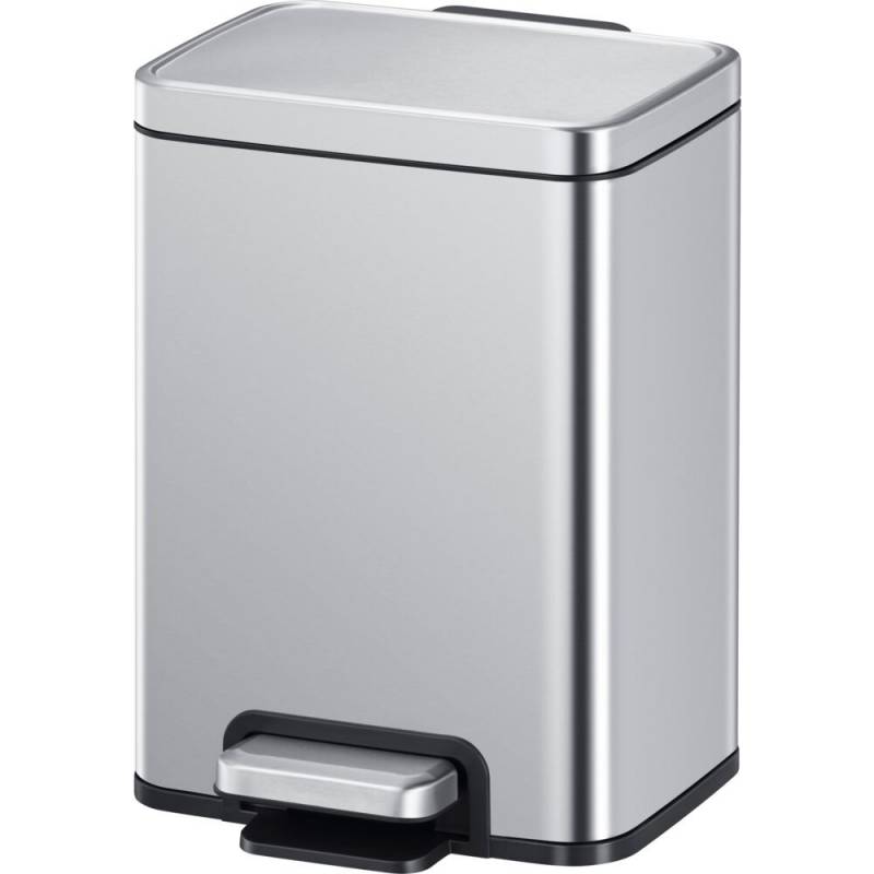 Pedalspand, EKO Madison, st&aring;l mat, rustfrit st&aring;l, 6 l, med plastik inderspand, og soft close l&aring;g, fingeraftryksfri