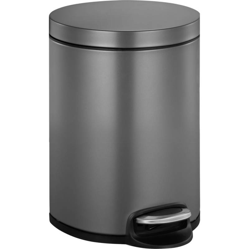 Pedalspand, EKO Serene, platinum, st&aring;l, 5 l, med plast inderspand og soft close