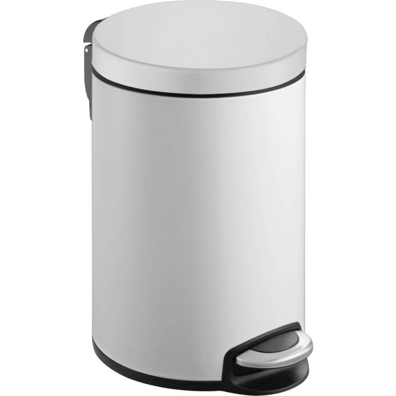 Pedalspand, EKO Serene, hvid, st&aring;l, 8 l, med plast inderspand og soft close