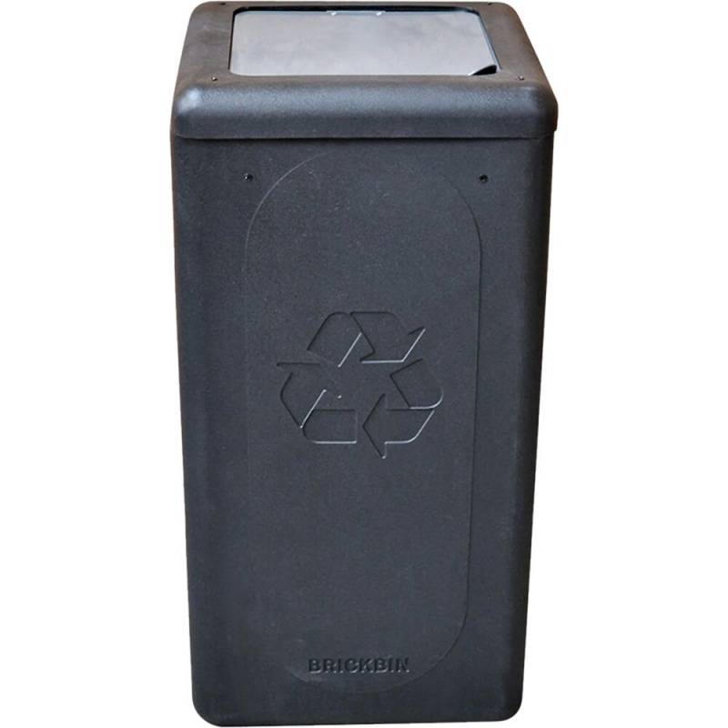 Affaldsspand, BrickBin, sort, HDPE, 65 l, sort/gr&aring;, med s&aelig;kkeholder