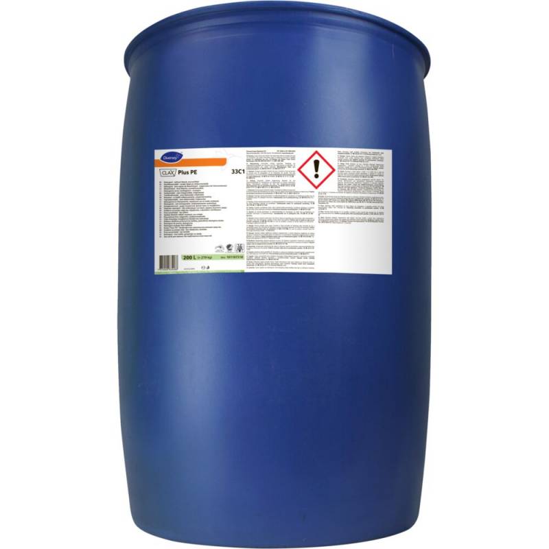 T&oslash;jvask, Diversey CLAX Plus Pur-Eco 33C1, 200 l, kul&oslash;rt og hvidt, uden farve og parfume
