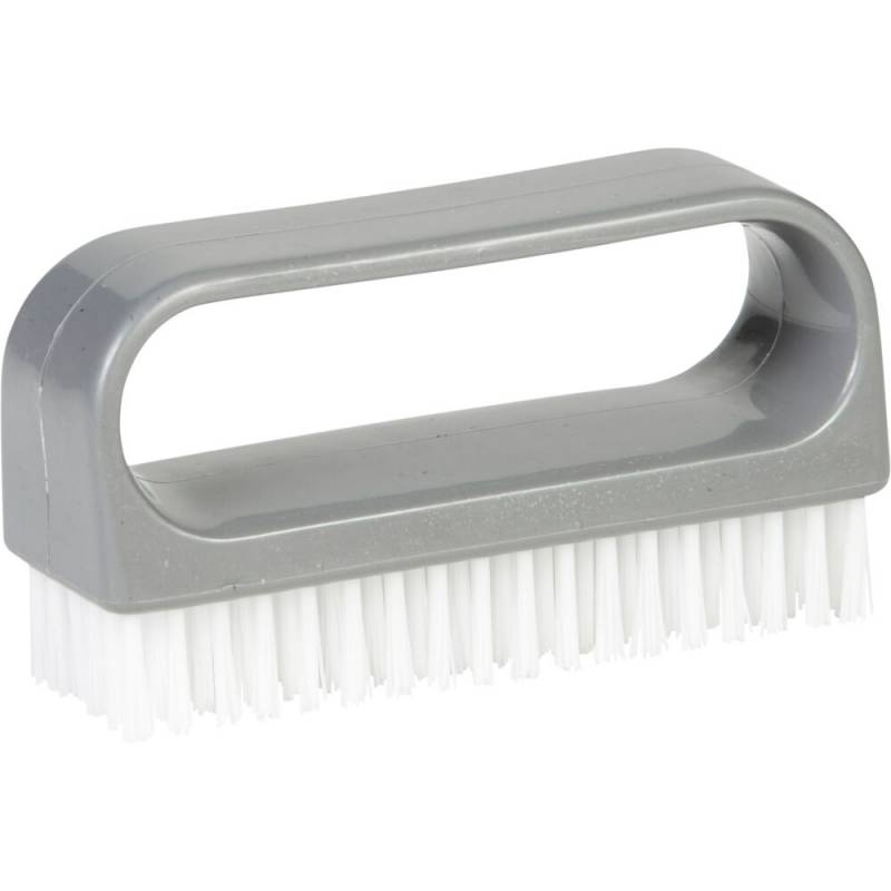 Negleb&oslash;rste, Vikan, 9x3,3x5cm, gr&aring;, stive b&oslash;rsteh&aring;r, 90% genanvendt plast
