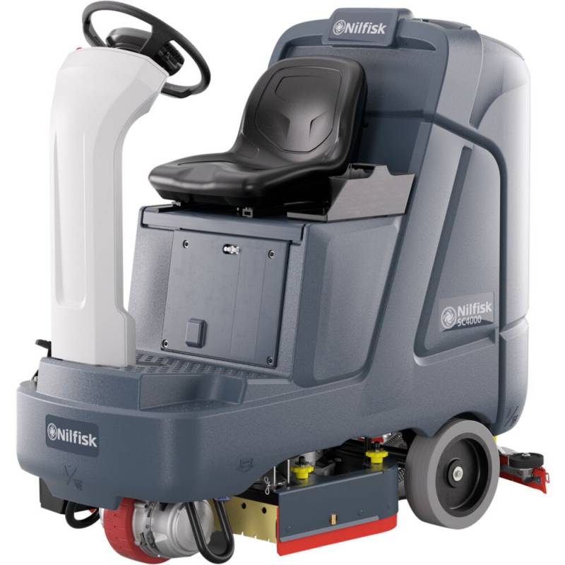 Gulvvasker, Nilfisk, SC4000 710D HP, gr&aring;, ride-on, 125/125 I, 710 mm