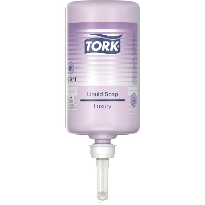 H&aring;nds&aelig;be, Tork S1 Premium, 1000 ml, med farve og parfume, flydende,1,0 ml pr. dosering *Denne vare tages ikke retur*