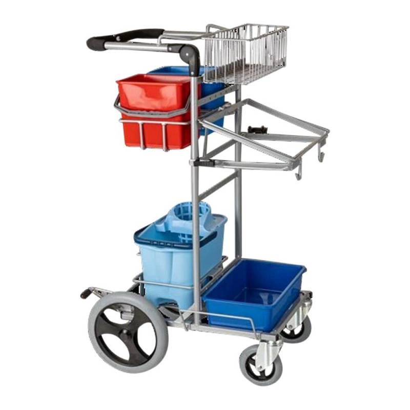 Reng&oslash;ringsvogn, Tina Trolleys ERGO, 760x570x1170mm, galvaniseret st&aring;l/pulverlakeret st&aring;l, vicev&aelig;rt model 2