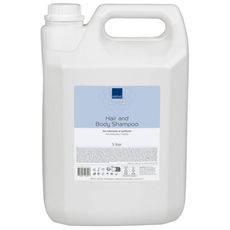 H&aring;r- og Bodyshampoo, ABENA, 5000 ml, uden farve og parfume