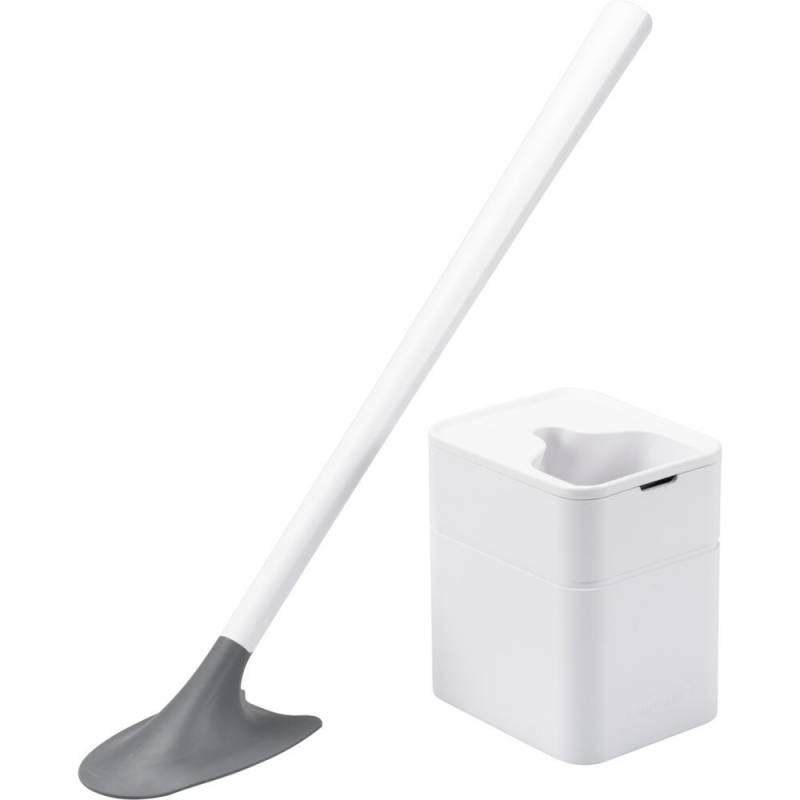 Toiletb&oslash;rste, Sanimaid, 10x9x46cm, hvid, ABS/TPE, med hygiejnisk b&oslash;rstehoved