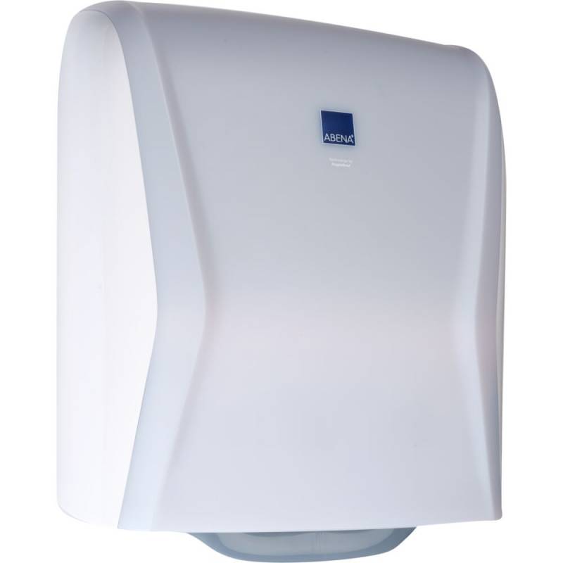 Dispenser, ABENA Technology by Hagleitner, 22,9x33,3x42,1cm, hvid, plast, til h&aring;ndkl&aelig;deruller, manuel