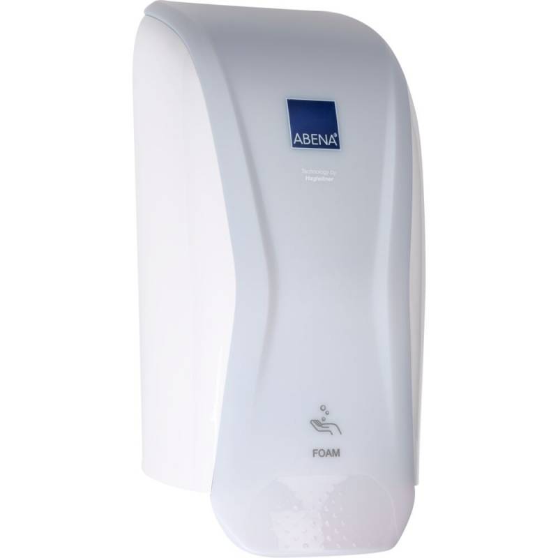 Dispenser, ABENA Technology by Hagleitner, 600 ml, hvid, plast, til pose refiller, manuel, til skums&aelig;be/desinfek.