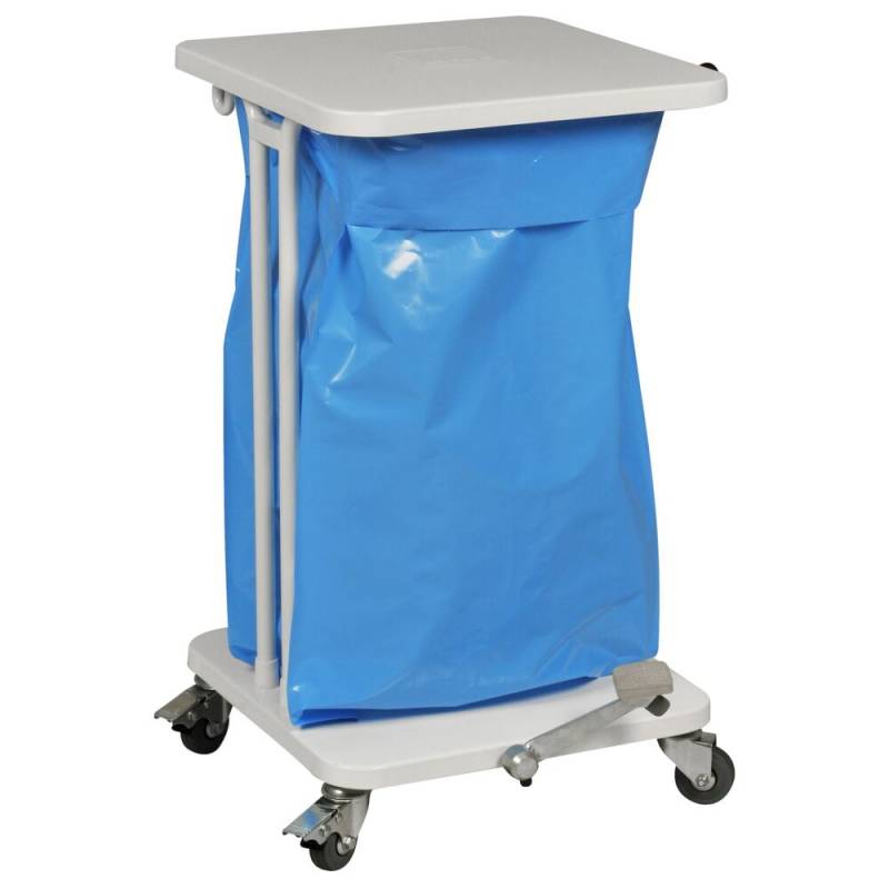 Affaldsstativ, S&aelig;kko-Boy, hvid, pulverlakeret st&aring;l, 40 l, med pedal og soft close l&aring;g