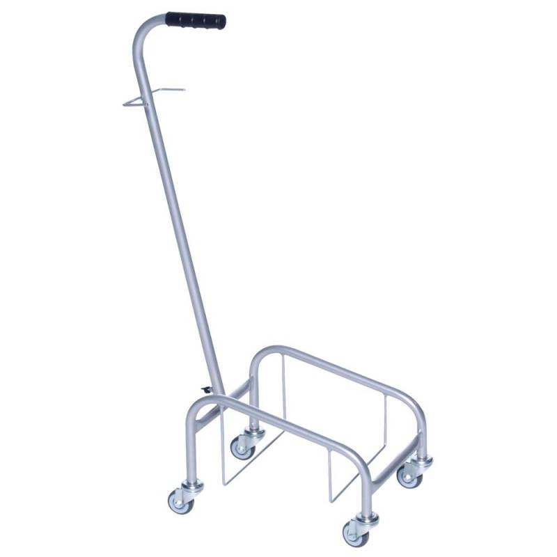Spandvogn, Tina Trolleys, 400x270x900mm, s&oslash;lv, pulverlakeret st&aring;l, med h&aring;ndtag, uden spand *Denne vare tages ikke retur*