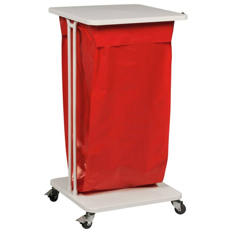 Affaldsstativ, S&aelig;kko-Boy, hvid, pulverlakeret st&aring;l, 120 l, med soft close l&aring;g