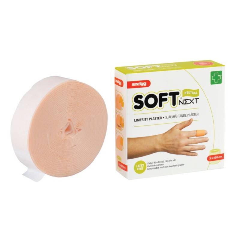 Skumforbinding, Sn&ouml;gg Soft Next, 4,5m x 3cm, beige, selvh&aelig;ftende, latexfri