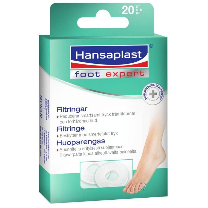 Filtring, Hansaplast, &Oslash;2,2cm, hvid, PP, selvkl&aelig;bende, engangs