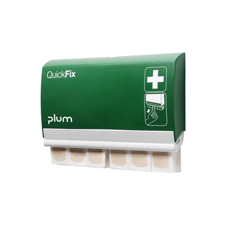 Plasterdispenser, QuickFix, 7,2x2,5x13,5cm, beige, inkl. 2 pk elastiske plastre &aacute; 45 stk (str. 72 x 25 mm) *Denne vare tages ikke retur*