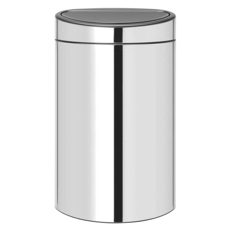 Affaldsspand, Brabantia Touch bin, st&aring;l, rustfrit st&aring;l, 40 l, med inderspand i plast, og soft close l&aring;g *Denne vare tages ikke retur*