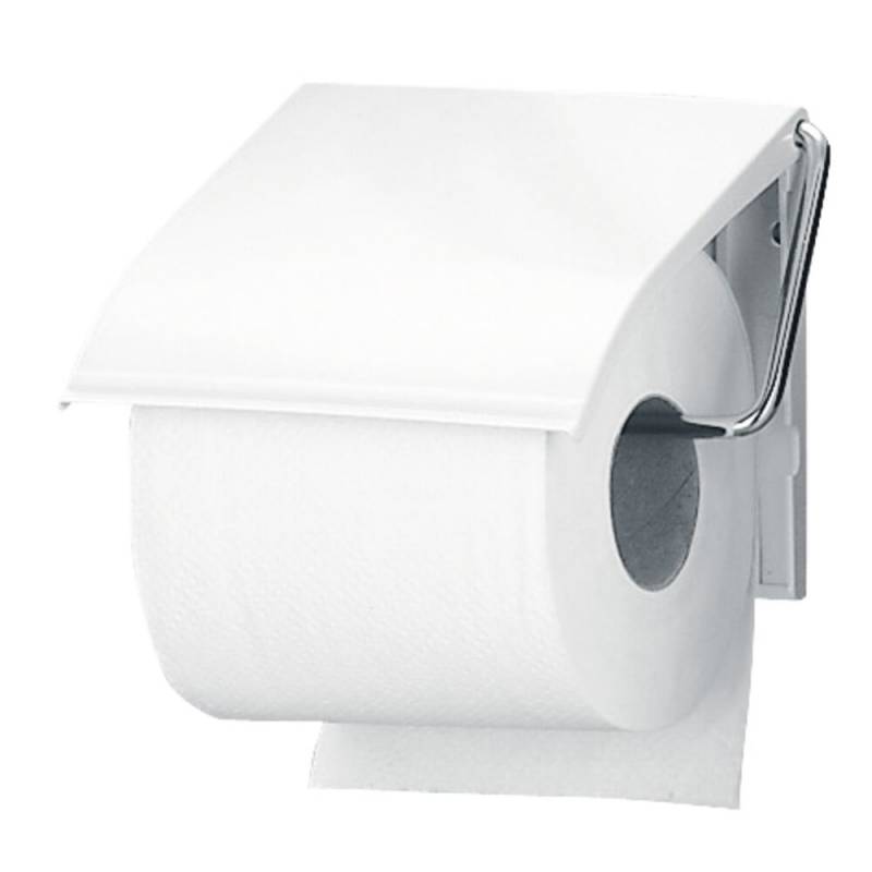 Dispenser, Brabantia, 1,7x13,2x12,3cm, hvid, rustfrit st&aring;l, klar t/v&aelig;gmontering, til 1 stk. alm toiletrulle