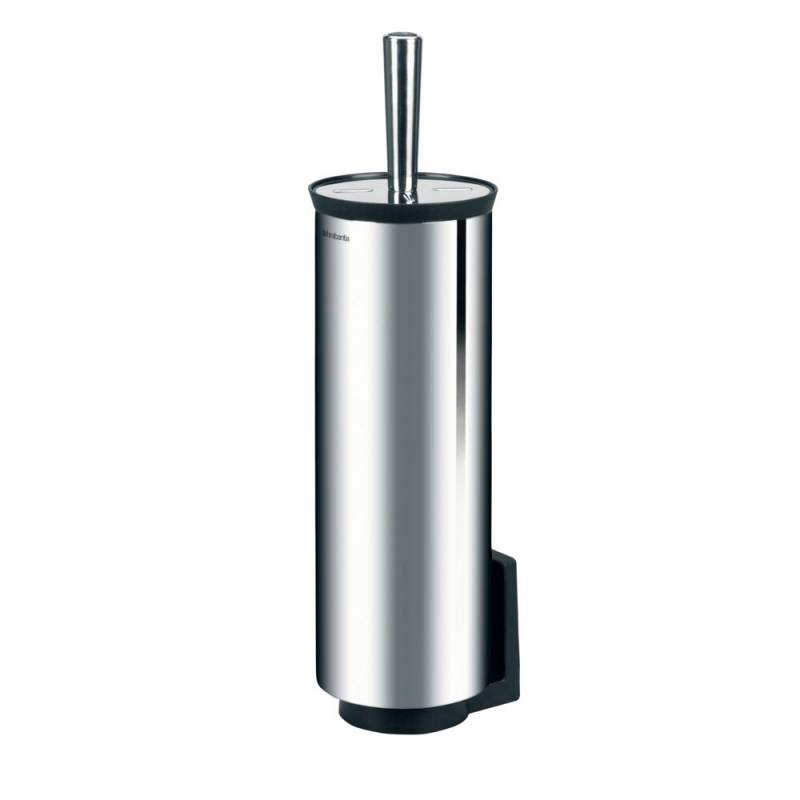 Toiletb&oslash;rste, Brabantia, 12,5x11,5x43cm, &Oslash;11,5cm, st&aring;l, plast/rustfrit st&aring;l, forberedt til v&aelig;gmontering inkl. materialer