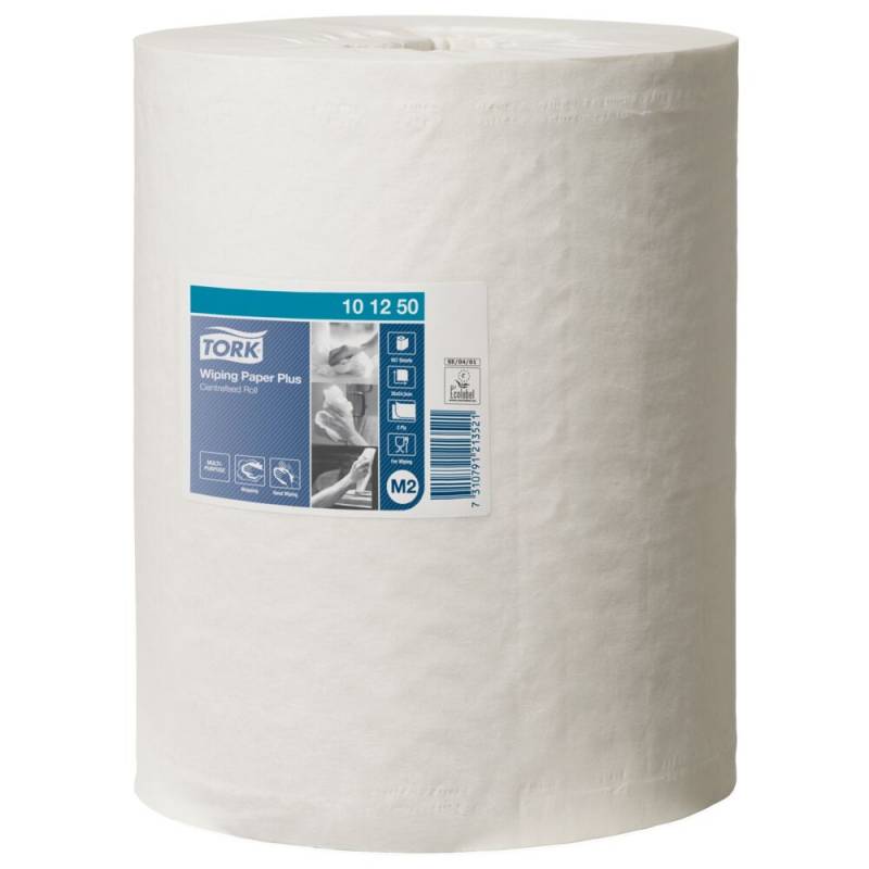 H&aring;ndkl&aelig;derulle, Tork M2 Plus, 2-lags, Midi, 160m x 24,5cm, &Oslash;19cm, hvid, blandingsfibre, uden hylse