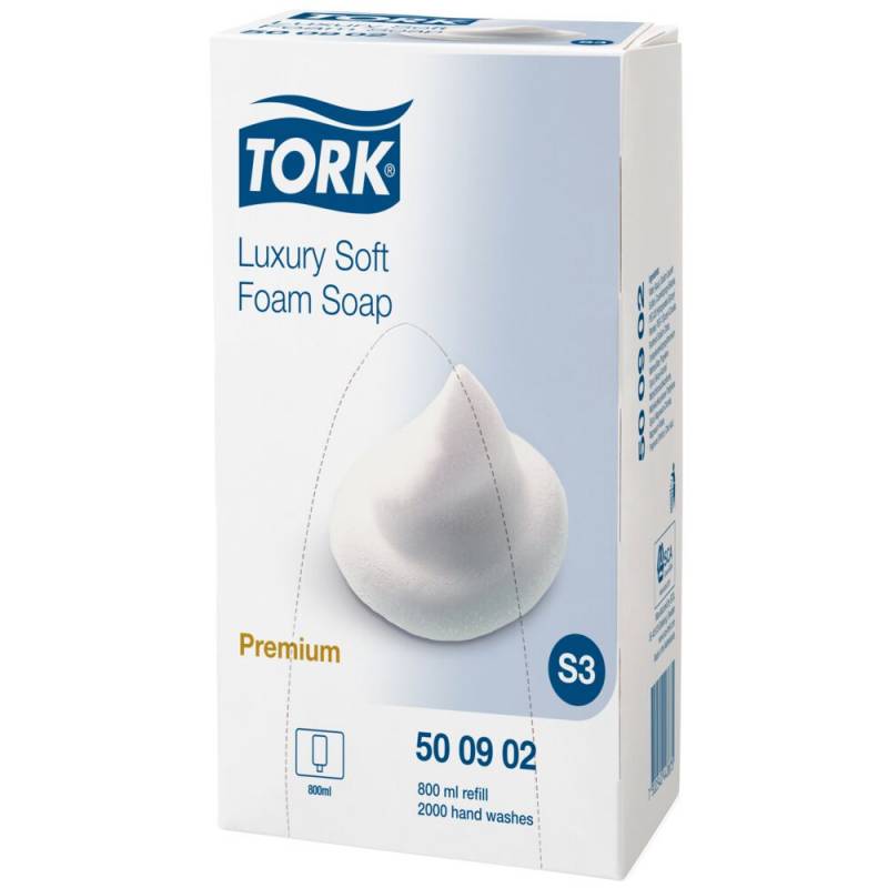 Skums&aelig;be, Tork S3 Premium Luksus, 800 ml, uden farve, med parfume,0,4 ml pr. dosering