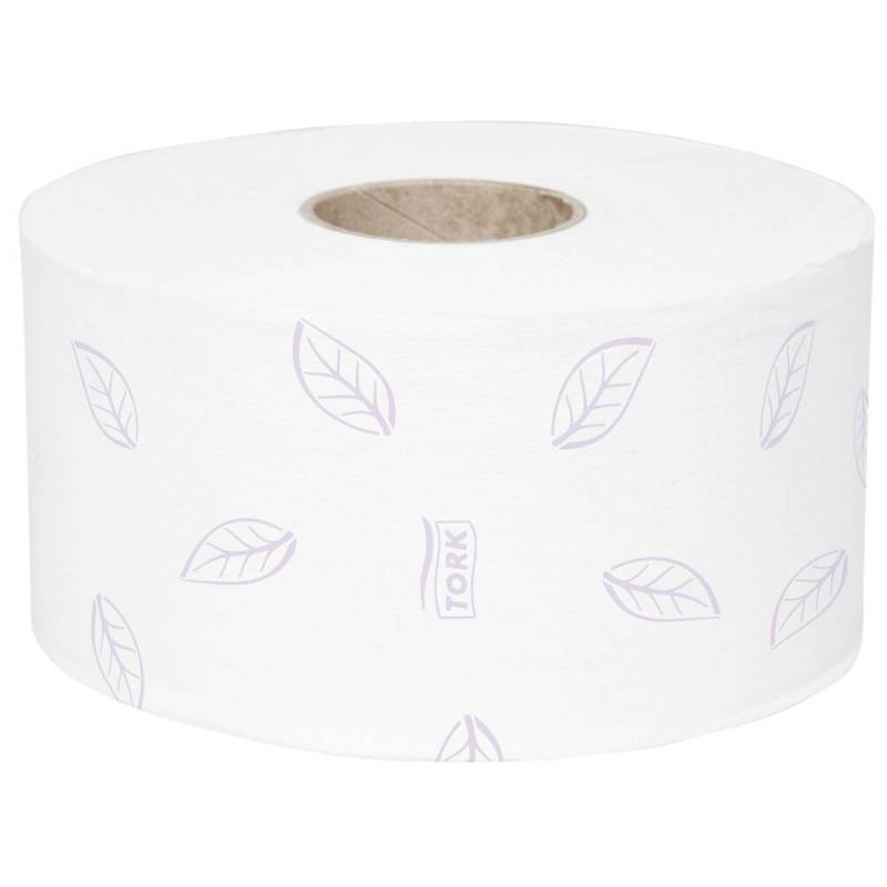 Jumborulle, Tork T2 Premium, 3-lags, Mini, 120m x 9,7cm, &Oslash;18,7cm, hvid, blandingsfibre