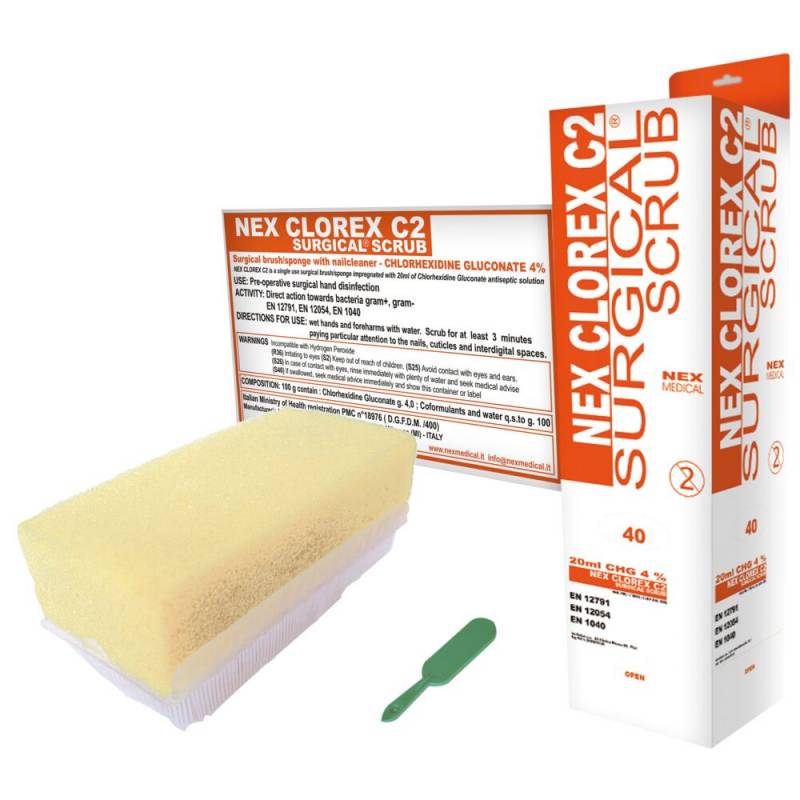 Negleb&oslash;rste, NEX, 13x5x4,7cm, klorhexidin, med neglerenser, engangs