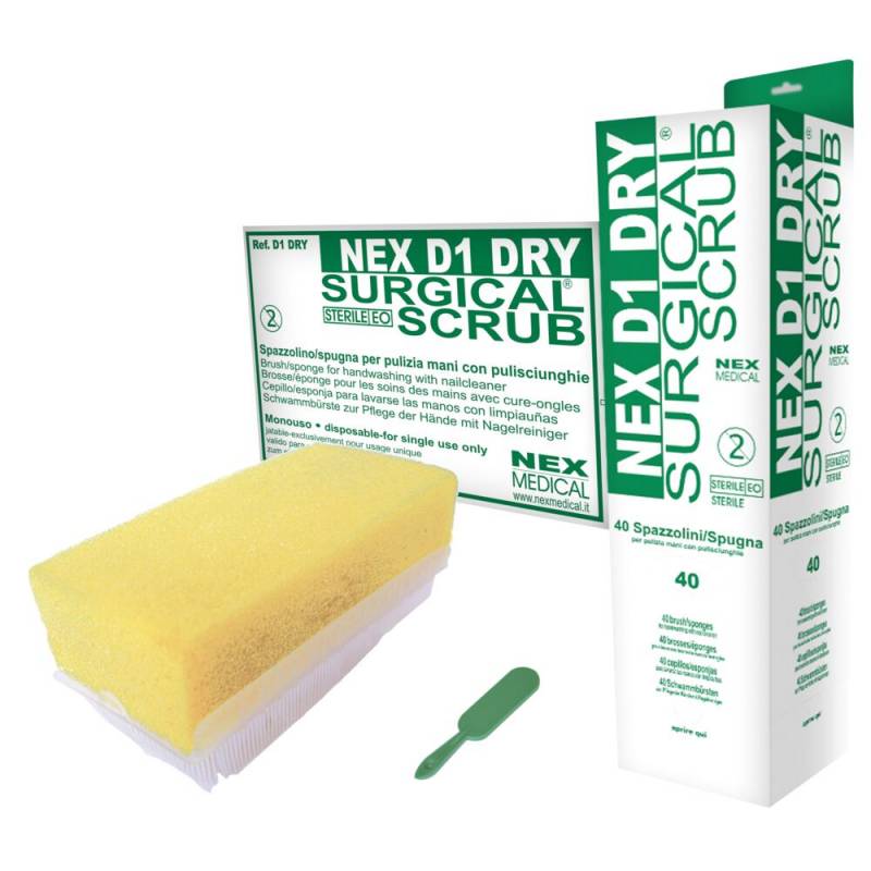 Negleb&oslash;rste, NEX, 9x4,5x3,5cm, hvid, t&oslash;r, steril, med neglerenser, engangs *Denne vare tages ikke retur*