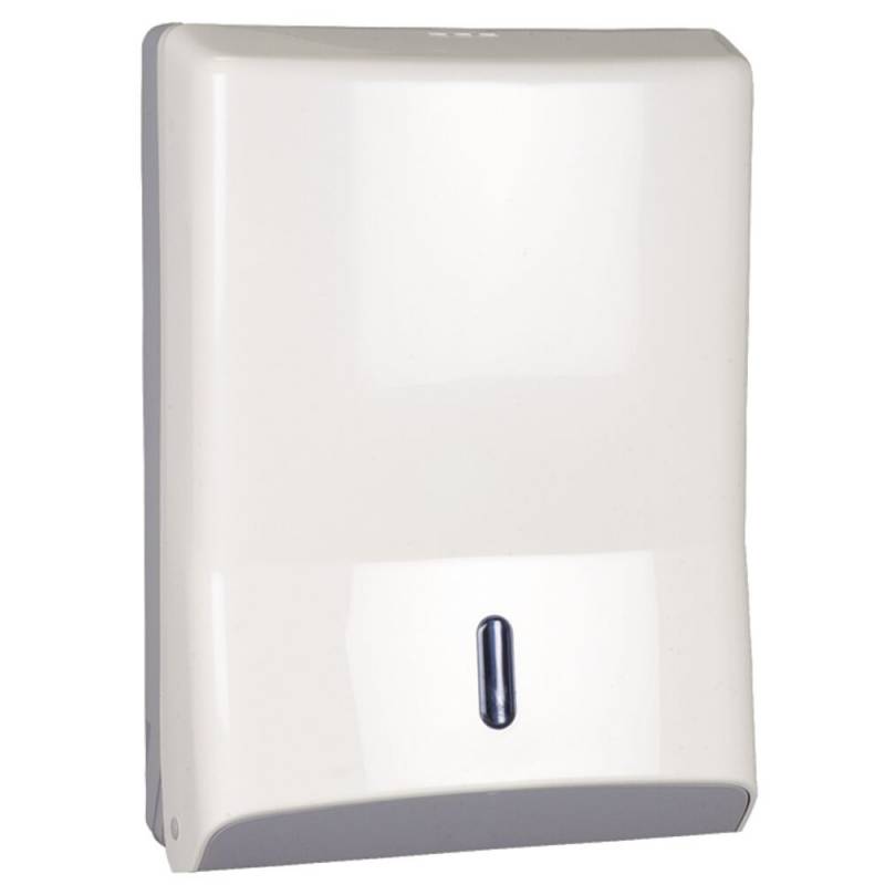 Dispenser, neutral, Maxi, 14x28x40cm, hvid, plast, til alle typer h&aring;ndkl&aelig;deark
