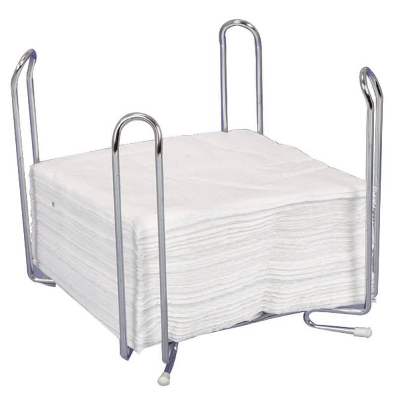 Servietholder, 1/4 fold, 18x18x17cm, krom, forkromet st&aring;l, til frokostserviet