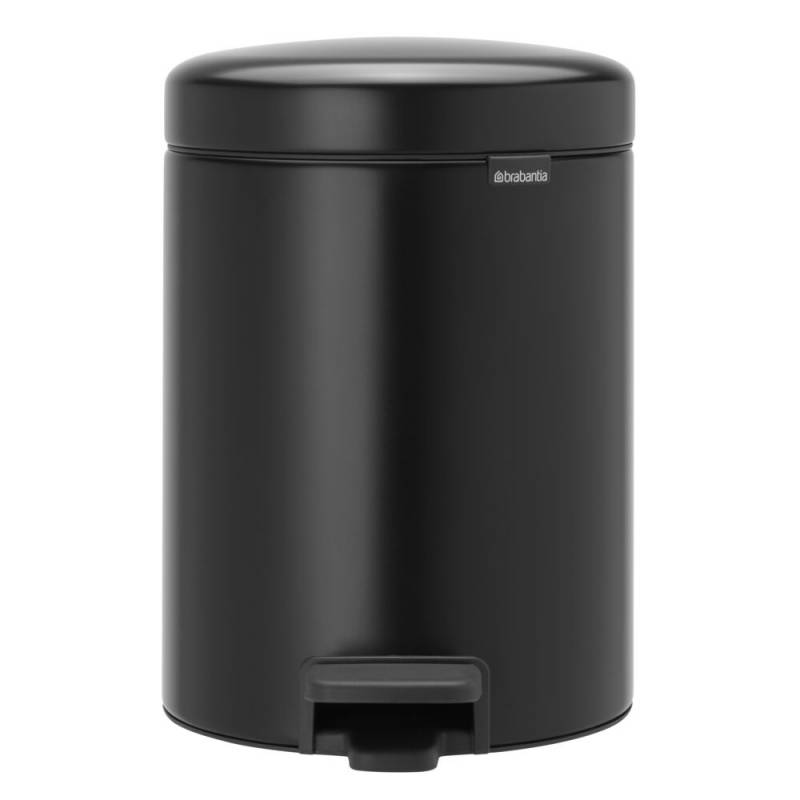 Pedalspand, Brabantia newIcon, sort, pulverlakeret st&aring;l, 5 l, plast inderspand, og soft close l&aring;g *Denne vare tages ikke retur*